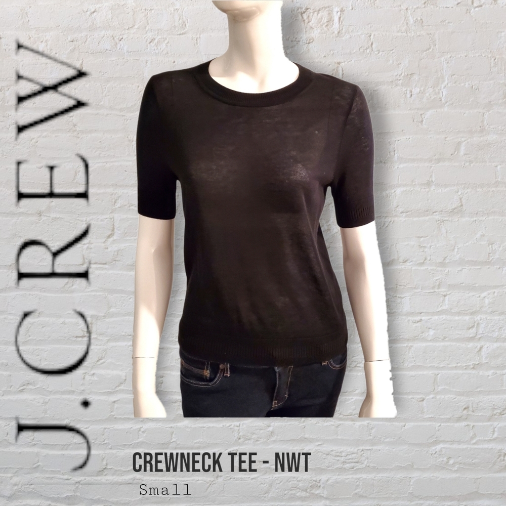 J.Crew Short-Sleeved Black Silk Tee Women's Size Small